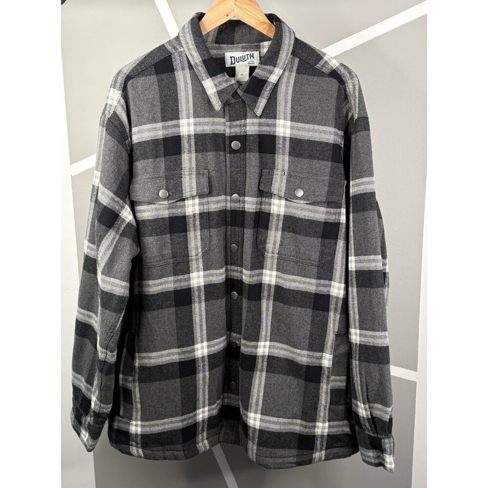 NWT Duluth Trading Flapjack Fleece Lined Relaxed Fit Shirt Jac Men’s XL Grey